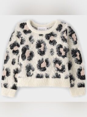 The Children’s Place Leopard Eyelash Sweater, sz 2T